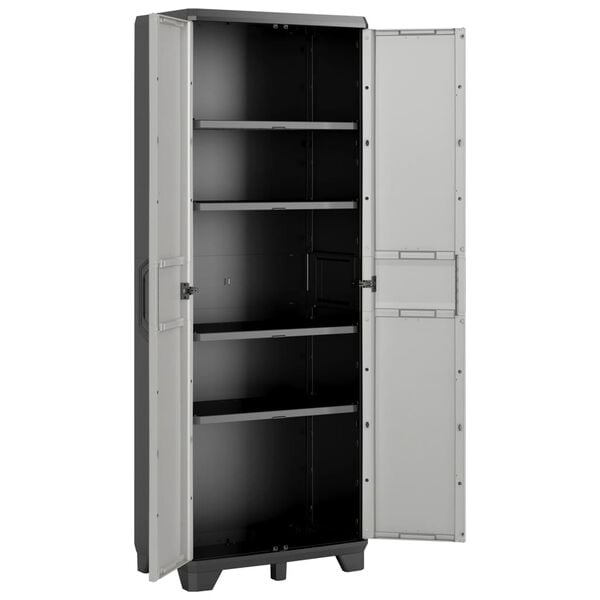 Keter Storage Cabinet with shelves Gear Black and Grey 182 cm