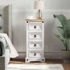 vidaXL Bedside Table White 35 x 32.5 x 74 cm Solid Pine Wood
