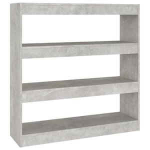 vidaXL Book Cabinet/Room Divider Concrete Grey 100x30x103 cm
