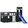 vidaXL Kids' Loft Bed with Tower without Mattress White&Black 90x200cm