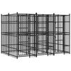 vidaXL Outdoor Dog Kennel Steel 7.37 m&sup2;