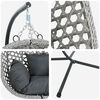 vidaXL Hanging Egg Chair Manual Anthracite and grey 104 x 100 x 191 cm