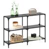 vidaXL Console Table with Black Glass Top 118.5x30x81 cm Steel