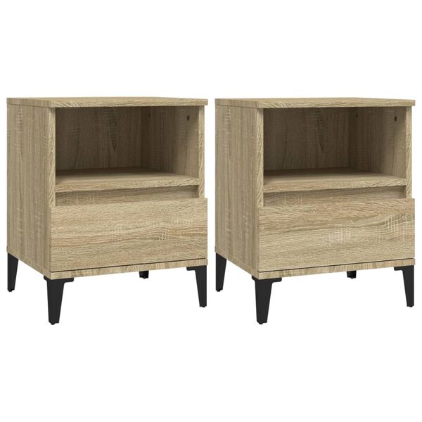 vidaXL Bedside Cabinets 2 pcs Sonoma Oak 40x35x50 cm