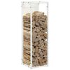 vidaXL Firewood Rack White 25x25x80 cm Cold-rolled steel