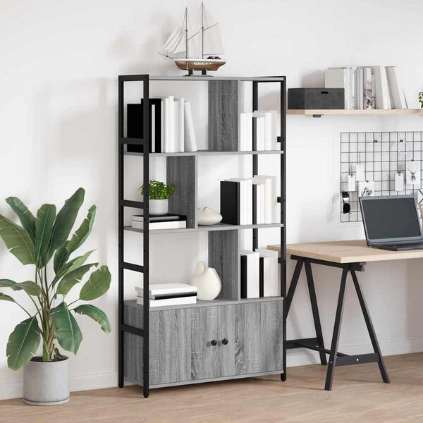 vidaXL Bookshelf Grey sonoma 80 x 30 x 155.5 cm Engineered Wood