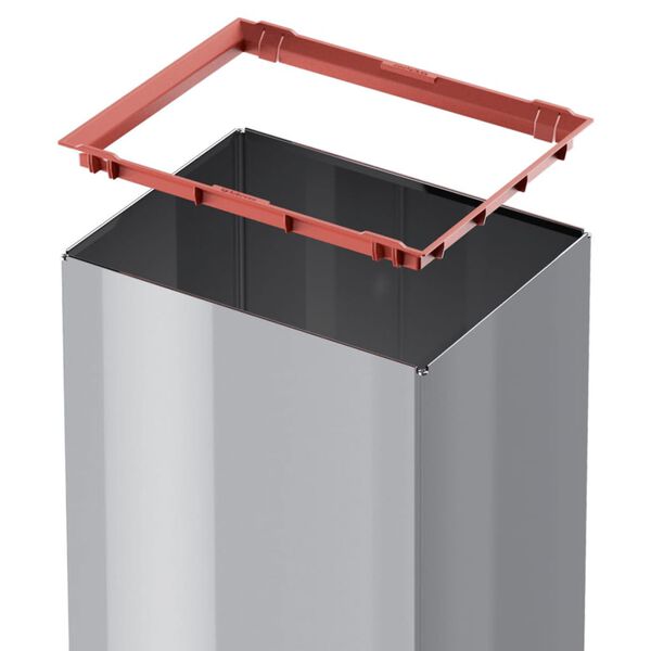 Hailo Waste Bin Big-Box Swing Size L 35 L Silver 0840-121