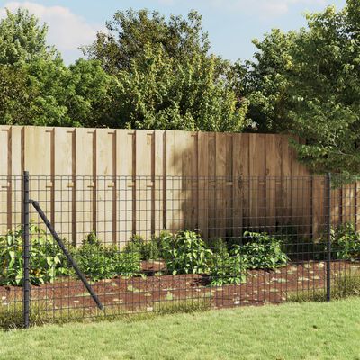 vidaXL Wire Mesh Fence with Flange Anthracite 0.8x10 m