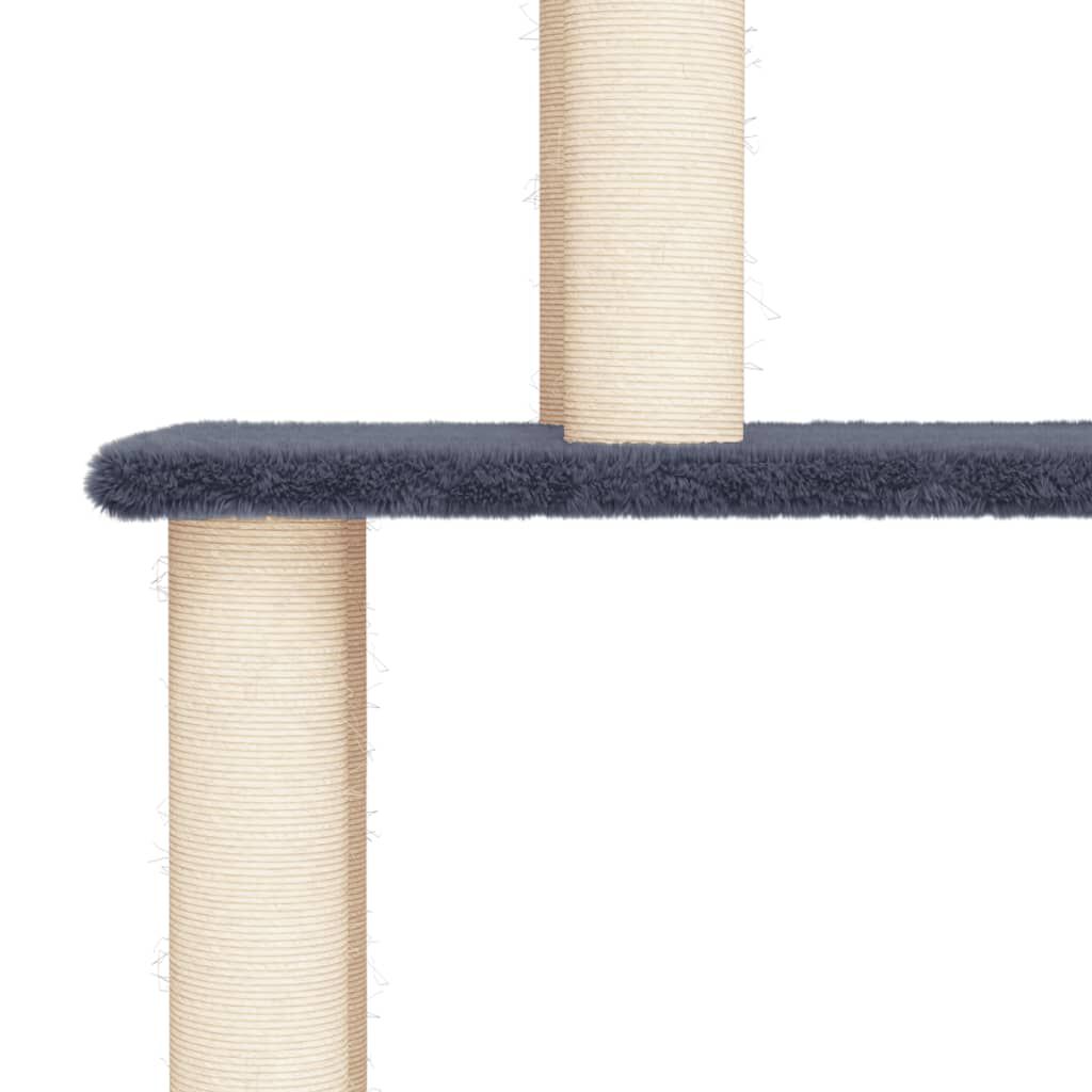 vidaXL Cat Tree with Sisal Scratching Posts Dark Grey 183 cm