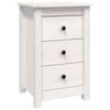 vidaXL Bedside Cabinet White 40x35x61,5 cm Solid Wood Pine