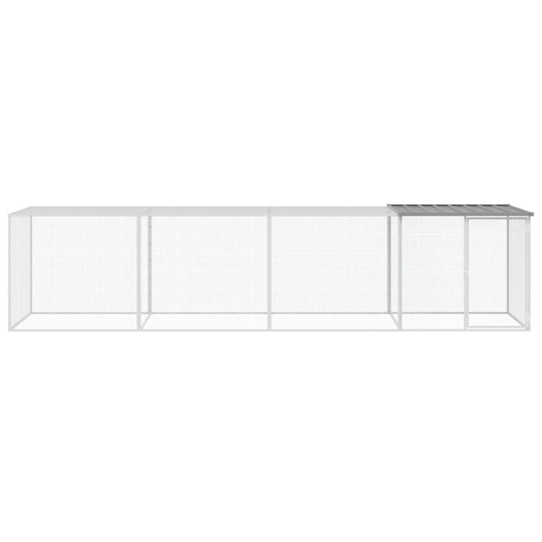 vidaXL Chicken Cage with Roof Light Grey 403x98x90 cm Galvanised Steel