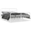 vidaXL Metal Bed Frame without Mattress with Footboard White 193x203cm