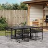 vidaXL 7 Piece Garden Dining Set Black Poly Rattan