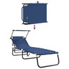 vidaXL Folding Sun Lounger Folding 2 pcs Blue 56 x 190 x 81cm Fabric