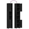 vidaXL Bathroom Cabinet Black 30x30x183.5 cm Engineered Wood