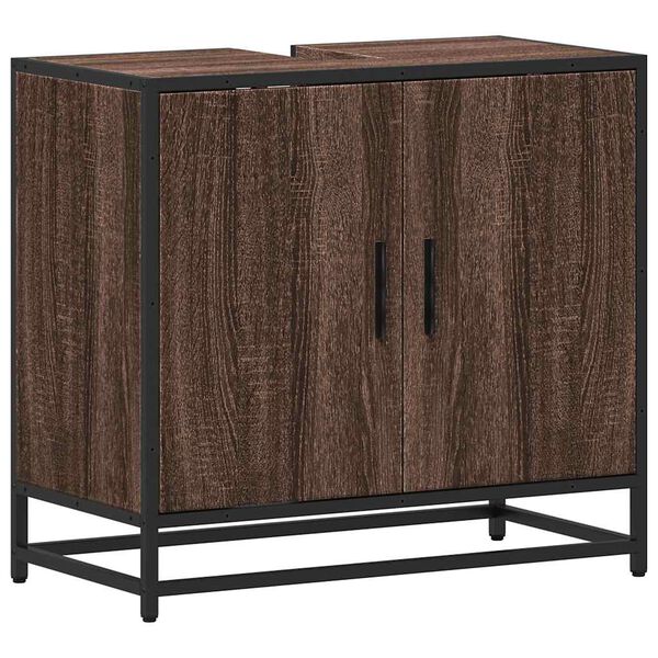 vidaXL Bathroom Sink Cabinet Brown Oak 65x33x60 cm Engineered Wood
