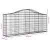 vidaXL Arched Gabion Baskets 50 pcs 200x30x80/100 cm Galvanised Iron