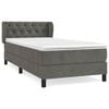 vidaXL Box Spring Bed with Mattress Dark Grey 80x200 cm Velvet
