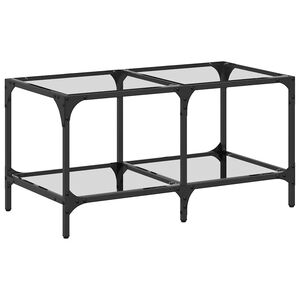 vidaXL Coffee Table with Transparent Glass Top 78,5x40x40 cm Steel