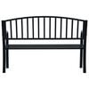 vidaXL Garden Bench Black 120 cm Steel