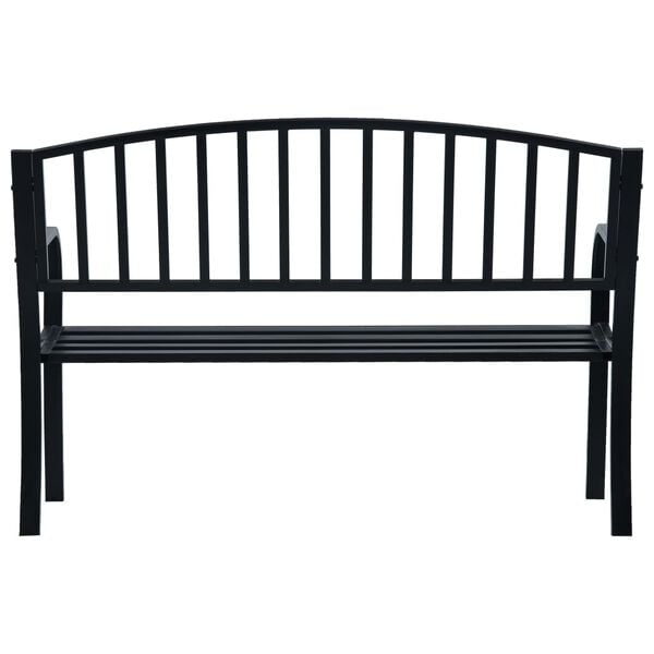 vidaXL Garden Bench Black 120 cm Steel
