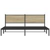vidaXL Metal Bed Frame without Mattress Sonoma Oak 193x203 cm