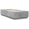 vidaXL Bed Frame with LED without Mattress Concrete Grey 90x190 cm Single