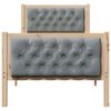 vidaXL Bed Frame with Headboard Light Grey 75 x 190 cm Solid Pine Wood