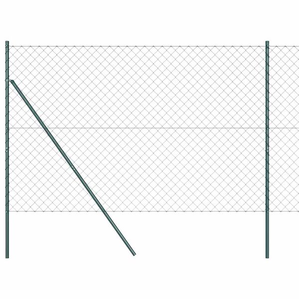 vidaXL Fence Post Green 25 x 1.6 m (60 x 60 mm mesh) Steel and PVC