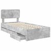 vidaXL Bed Frame with Drawer Concrete Grey 75 x 190 cm Engineered Wood