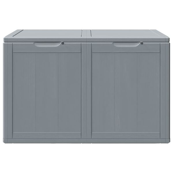 vidaXL Garden Storage Box 180L Grey PP Wood Look