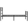 vidaXL Metal Bed Frame without Mattress with Footboard Black 90x190cm