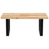vidaXL Basin Shelf Wall Mounted Steel and Solid Wood Acacia