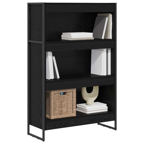 vidaXL Book Cabinet Black Oak 80 x 30 x 121 cm Engineered Wood