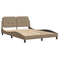 vidaXL Bed Frame with Headboard Cappuccino 120x200 cm Faux Leather