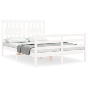 vidaXL Bed Frame without Mattress White 120x200 cm Solid Wood