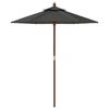 vidaXL Garden Parasol with Wooden Pole Anthracite 196x231 cm
