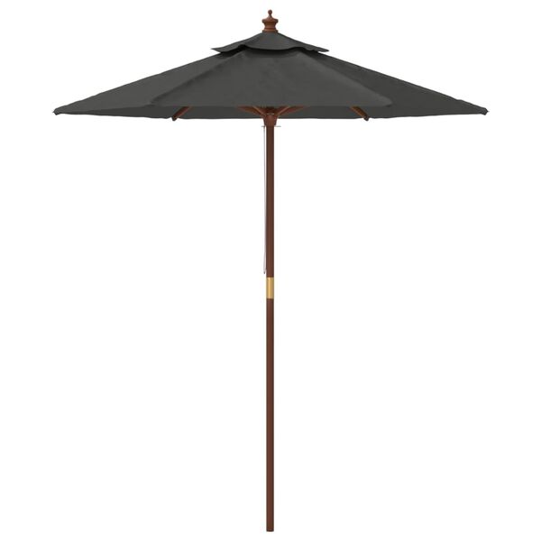 vidaXL Garden Parasol with Wooden Pole Anthracite 196x231 cm