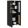 vidaXL Highboard 2 pcs Black Oak Engineered Wood and Glass