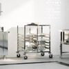 vidaXL Tray Trolley with 12 GN Containers 75x55x87 cm Stainless Steel
