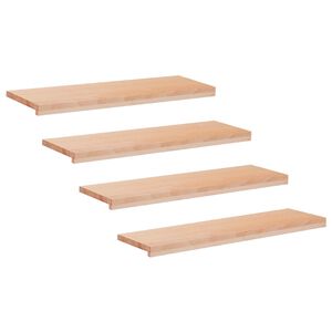 vidaXL Stair Treads 4 pcs 100 x 25 x 2 cm Natural Solid Beech Wood