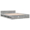 vidaXL Bed Frame with Drawers without Mattress Concrete Grey 120x200 cm