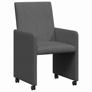 vidaXL Dining Chairs with Wheels 2 pcs Dark grey 57 x 66 x 94 cm
