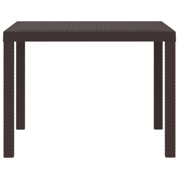 vidaXL Garden Dining Table Brown 100 x 100 x 73 cm Poly Rattan