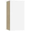 vidaXL TV Cabinets 2 pcs White and Sonoma Oak 30.5x30x60 cm Engineered Wood