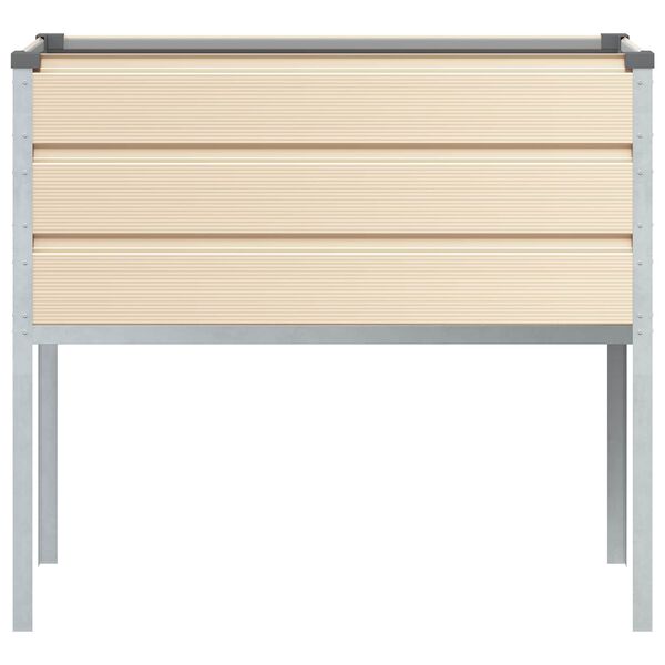 vidaXL Planter Ivory 100 x 45 x 90 cm Galvanised Steel