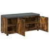 vidaXL Hall Bench with Cushion with Shelf Smoked Oak 100 x 38 x 46 cm