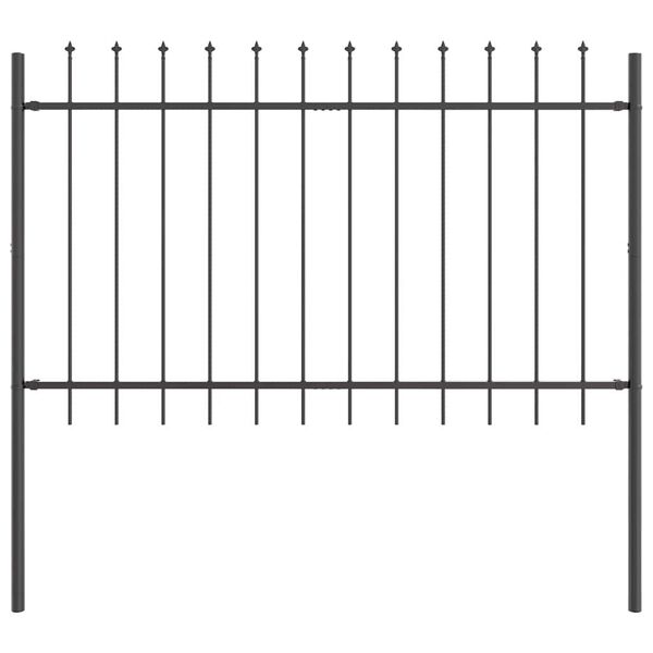 vidaXL Garden Fence Grey 1.7 x 1.2 m Powder-coated steel