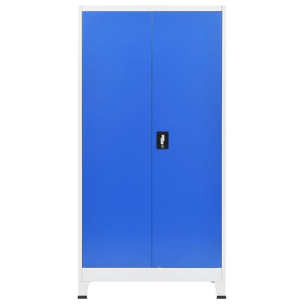 vidaXL Office Cabinet Metal 90x40x180 cm Grey and Blue