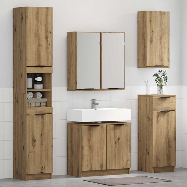 vidaXL Bathroom Furniture Set 5 pcs Artisan Oak Engineered Wood